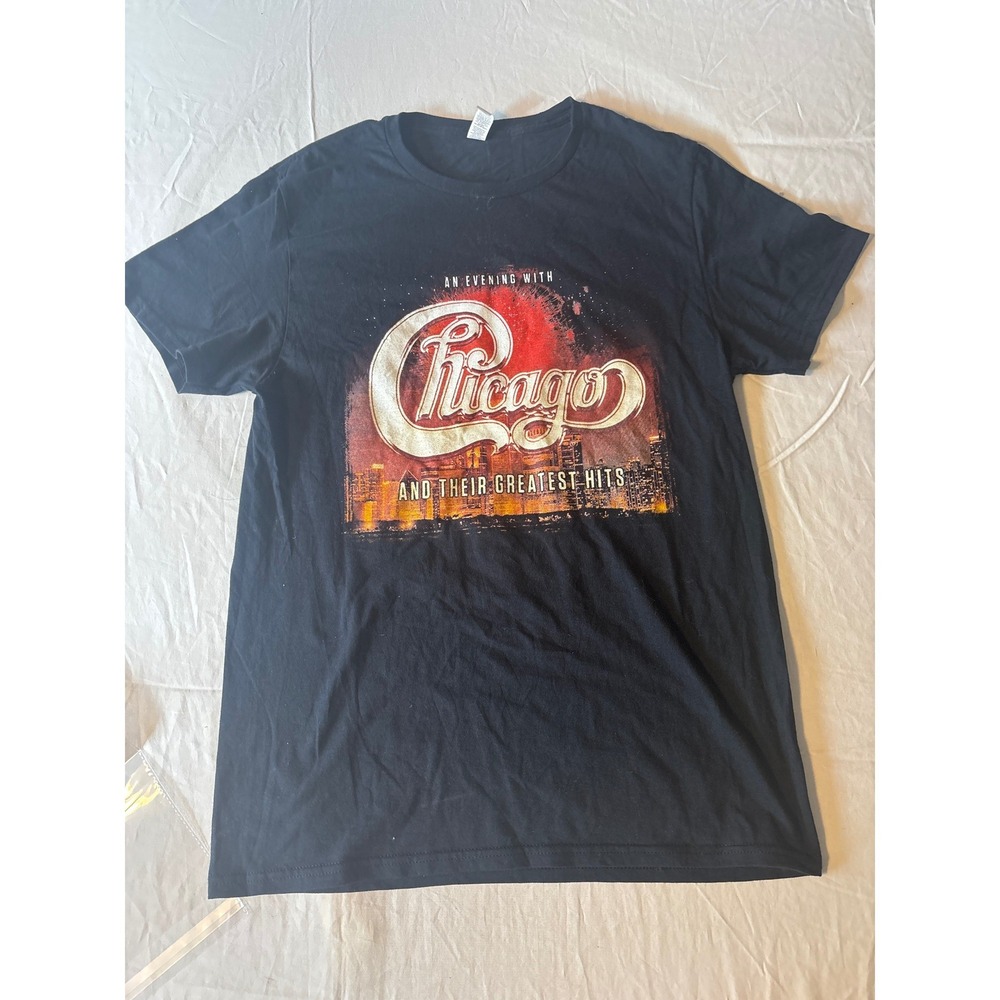 Chicago Band T-Shirt Mens Medium Black Excellent 2021 Live Tour Greatest Hits